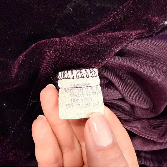 Vintage Catalyst Velvet Slip Dress Burgundy Plum Spaghetti Strap Mini Dress 2P - Picture 6 of 9